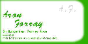 aron forray business card